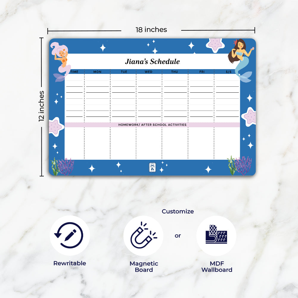 Sassy Mermaid Kids Schedule Planner