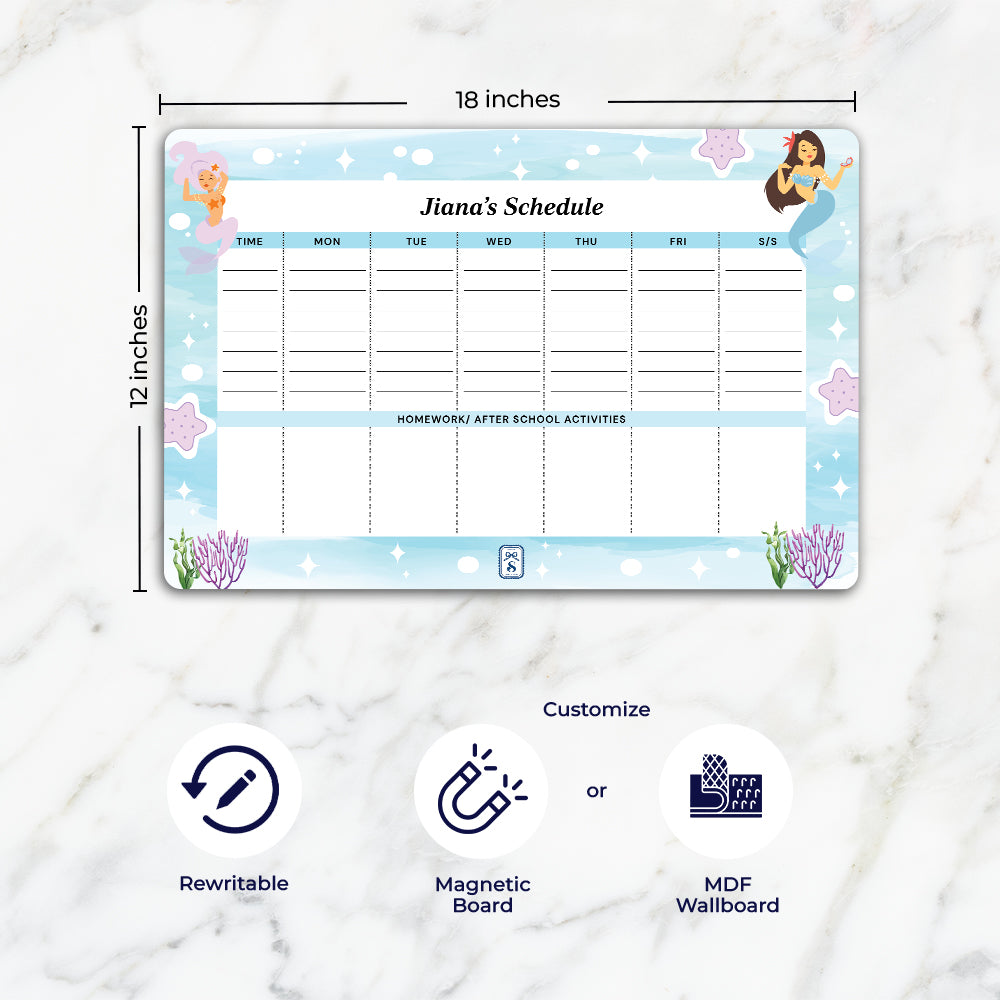 Sassy Mermaid Kids Schedule Planner