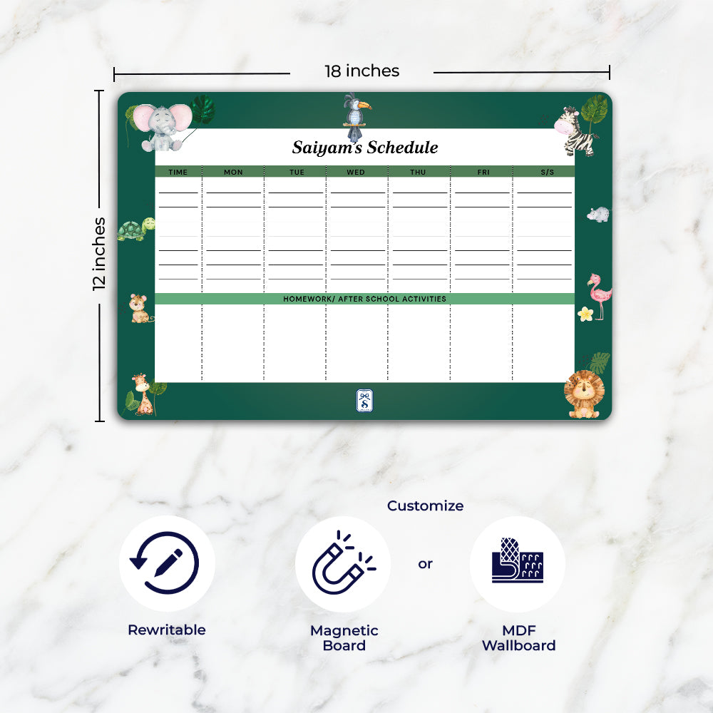 Jungle Friends Kids Schedule Planner