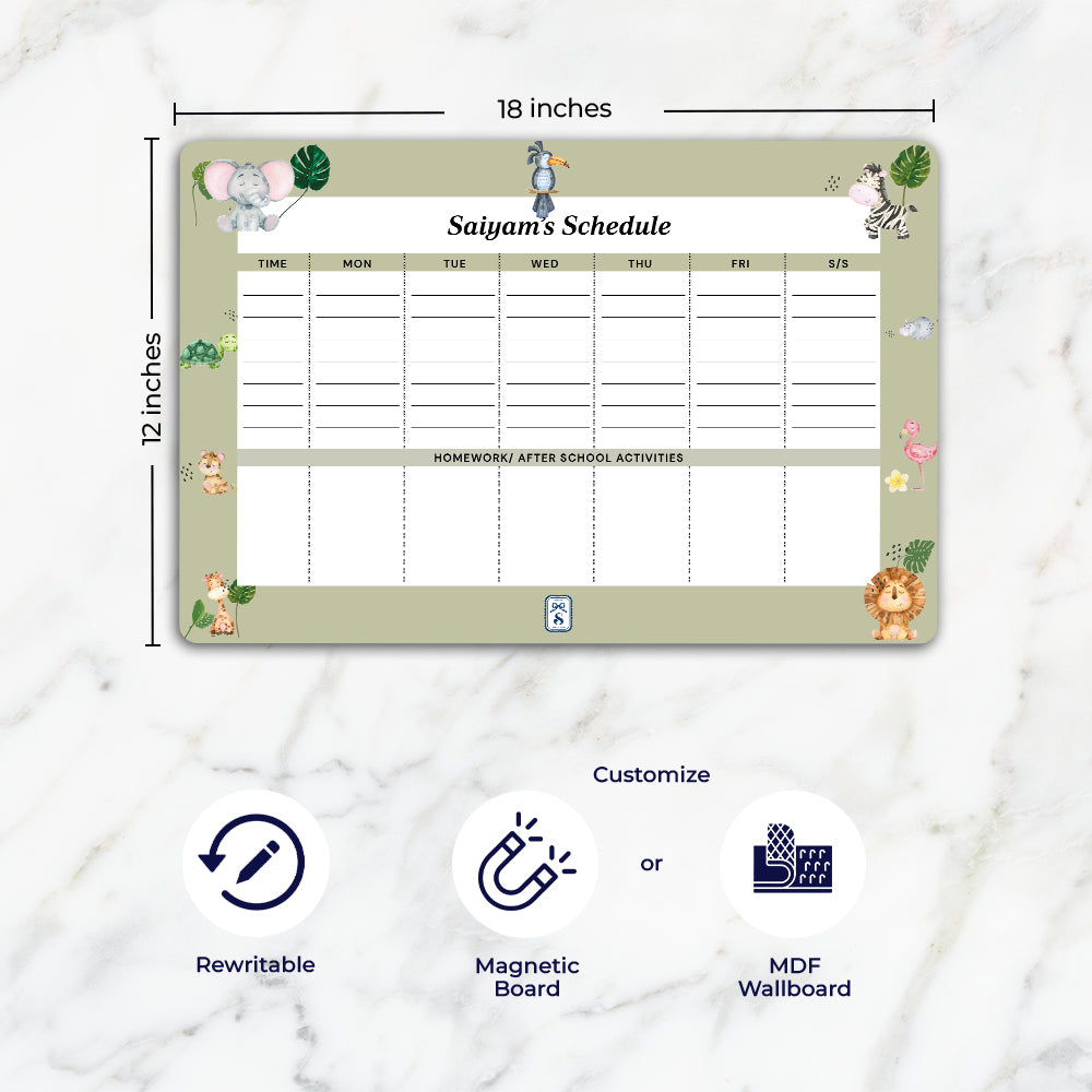 Jungle Friends Kids Schedule Planner