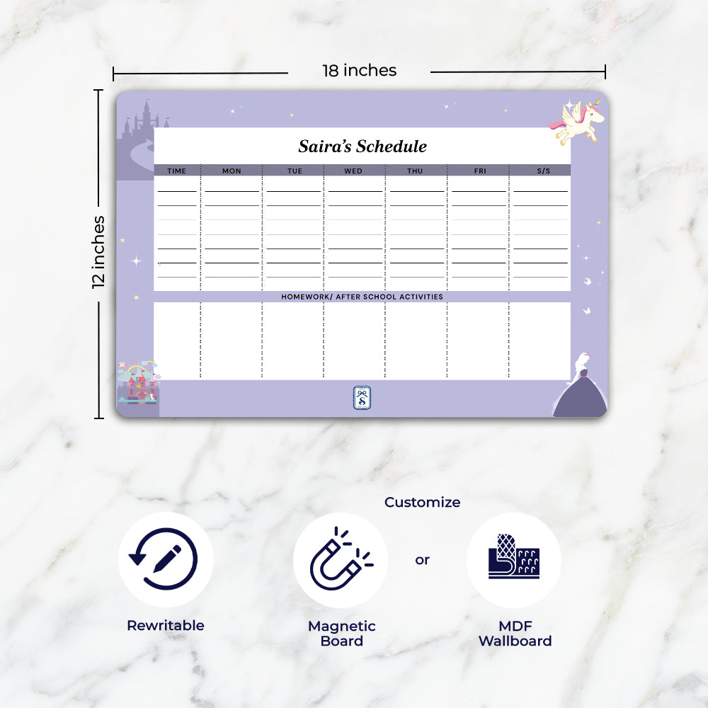 Princess Kids Schedule Planner