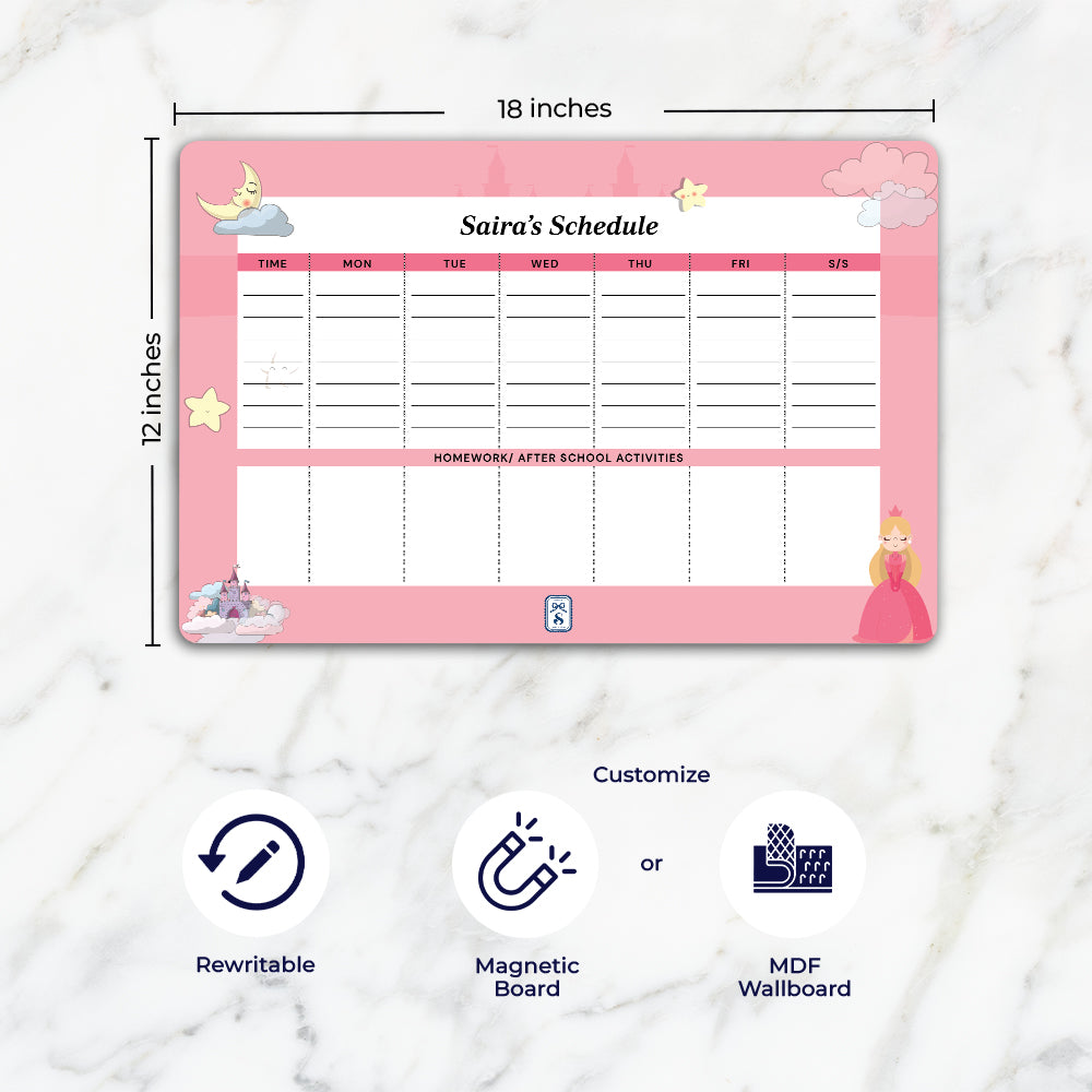 Princess Kids Schedule Planner