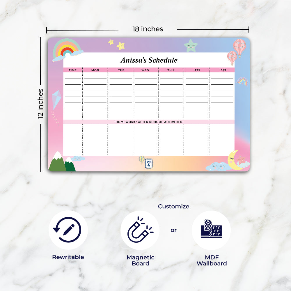 Rainbow Magic Kids Schedule Planner