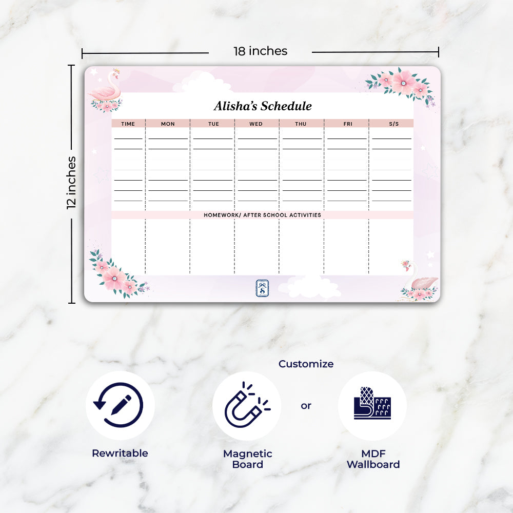 Swan Princess Kids Schedule Planner