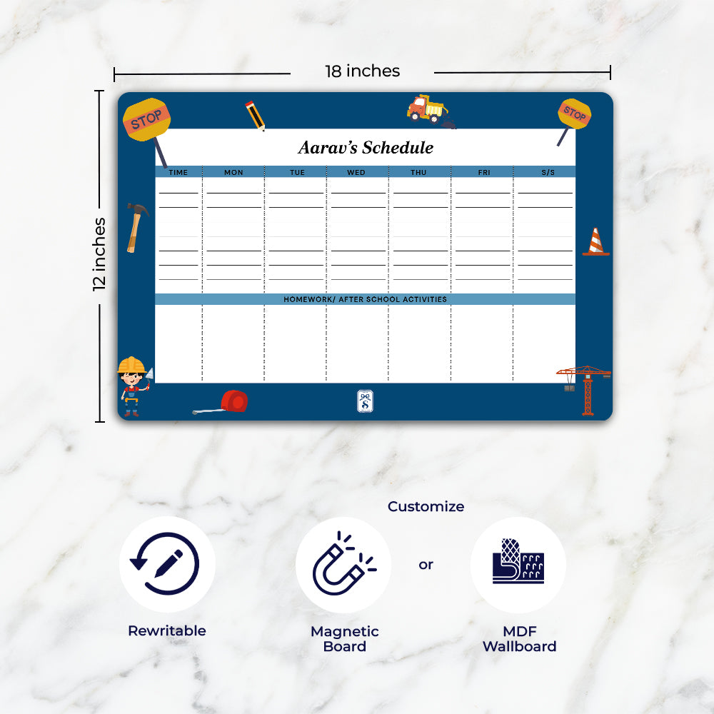 Little Builder Kids Schedule Planner