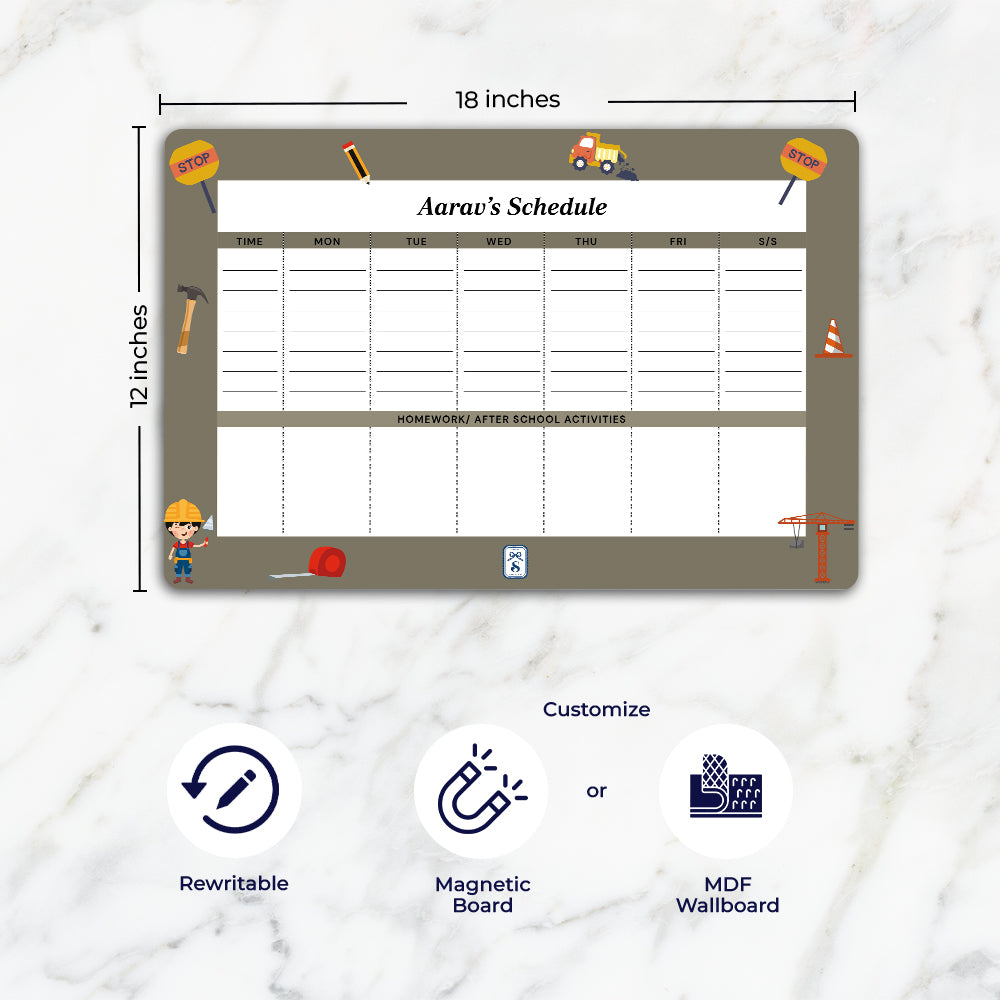 Little Builder Kids Schedule Planner