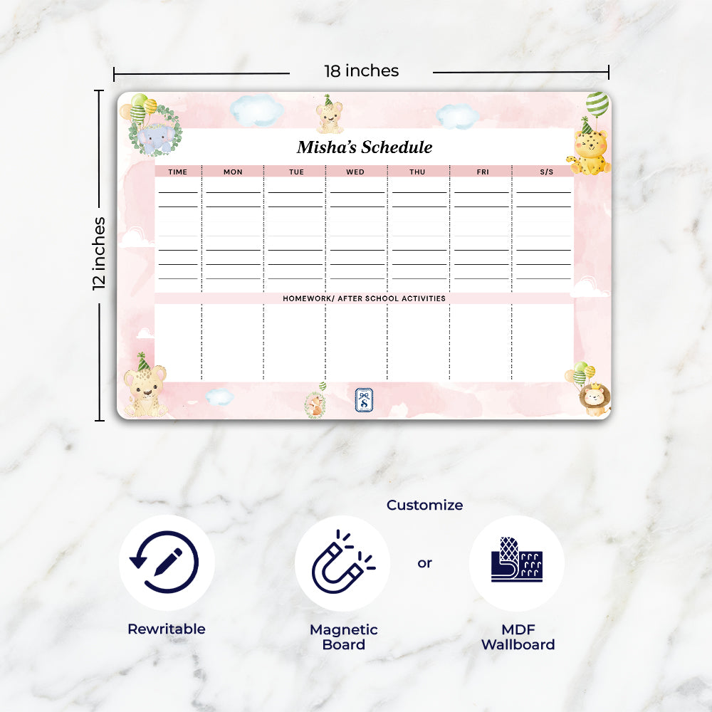 Safari Soiree Kids Schedule Planner