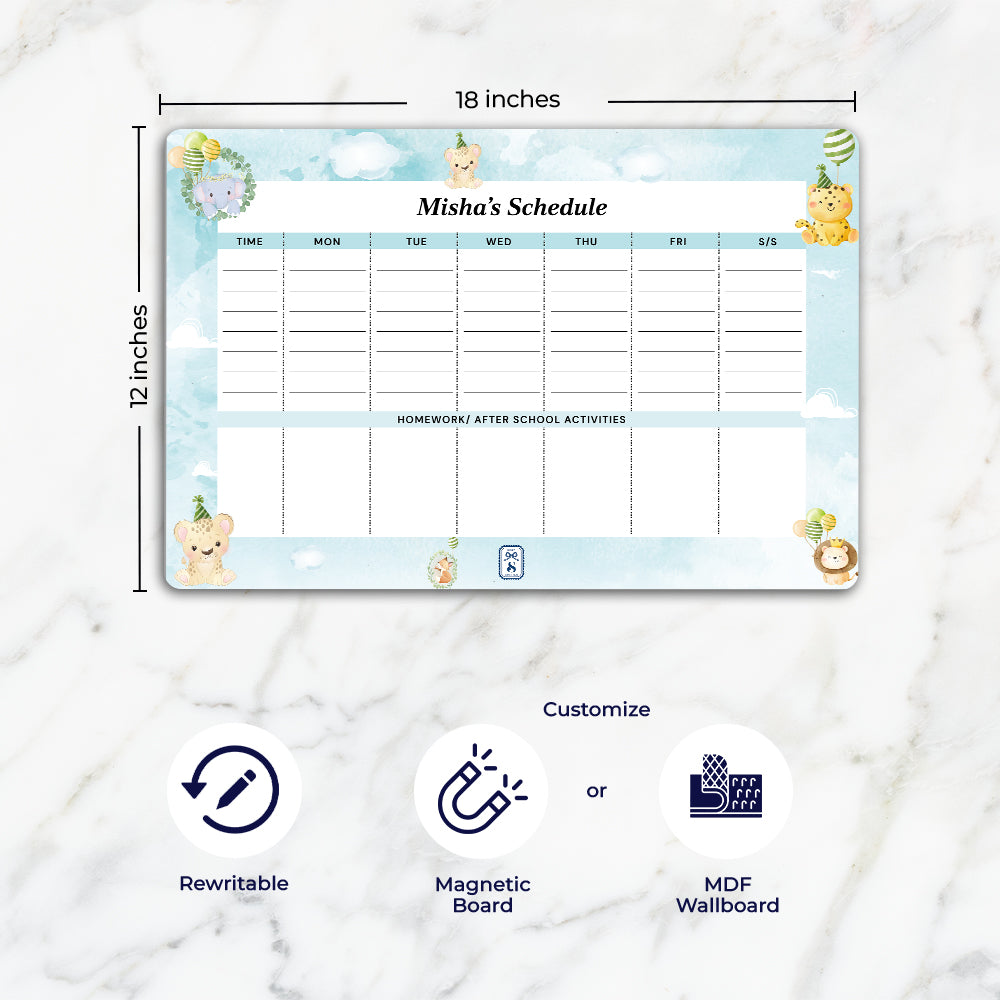 Safari Soiree Kids Schedule Planner