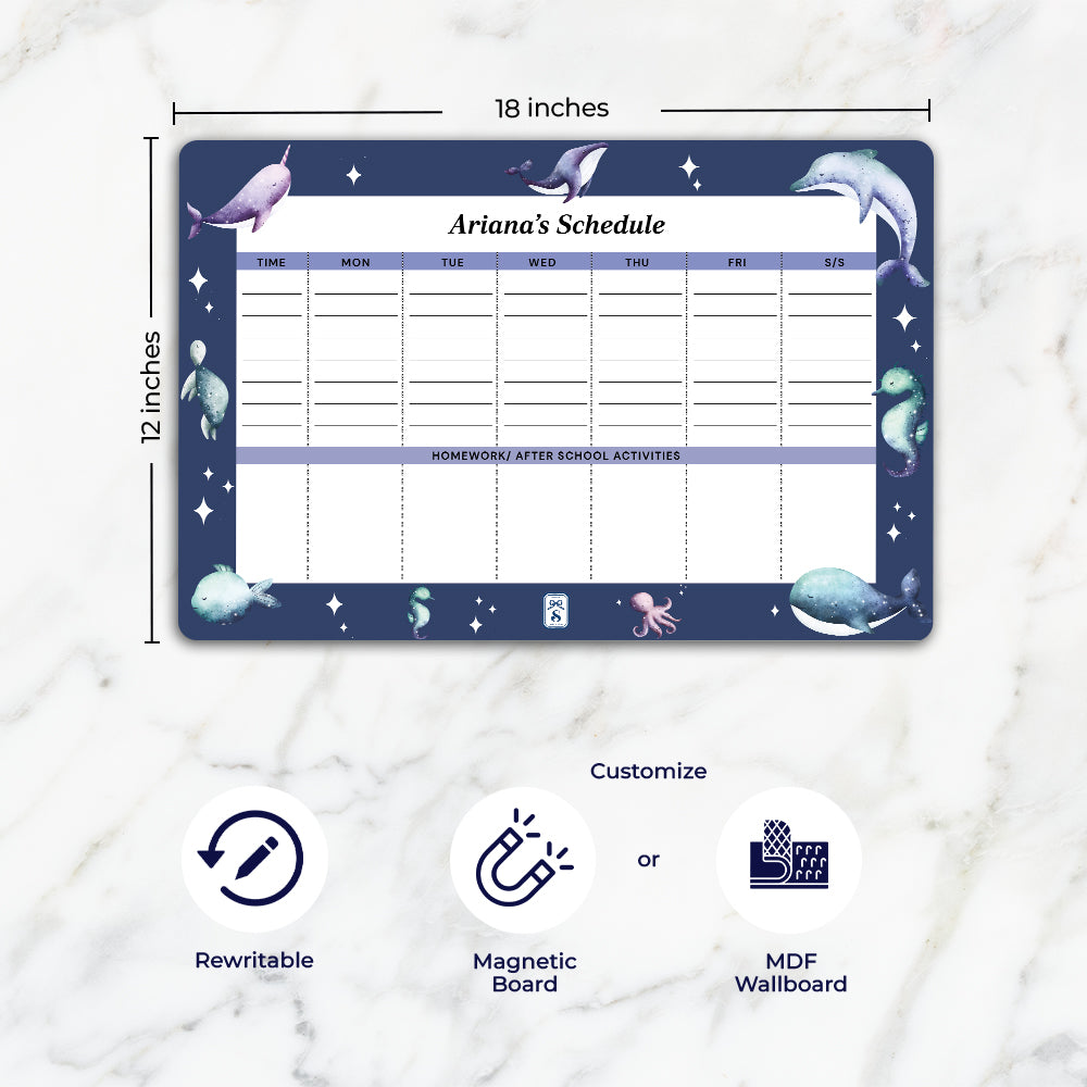 Midnight Ocean Kids Schedule Planner