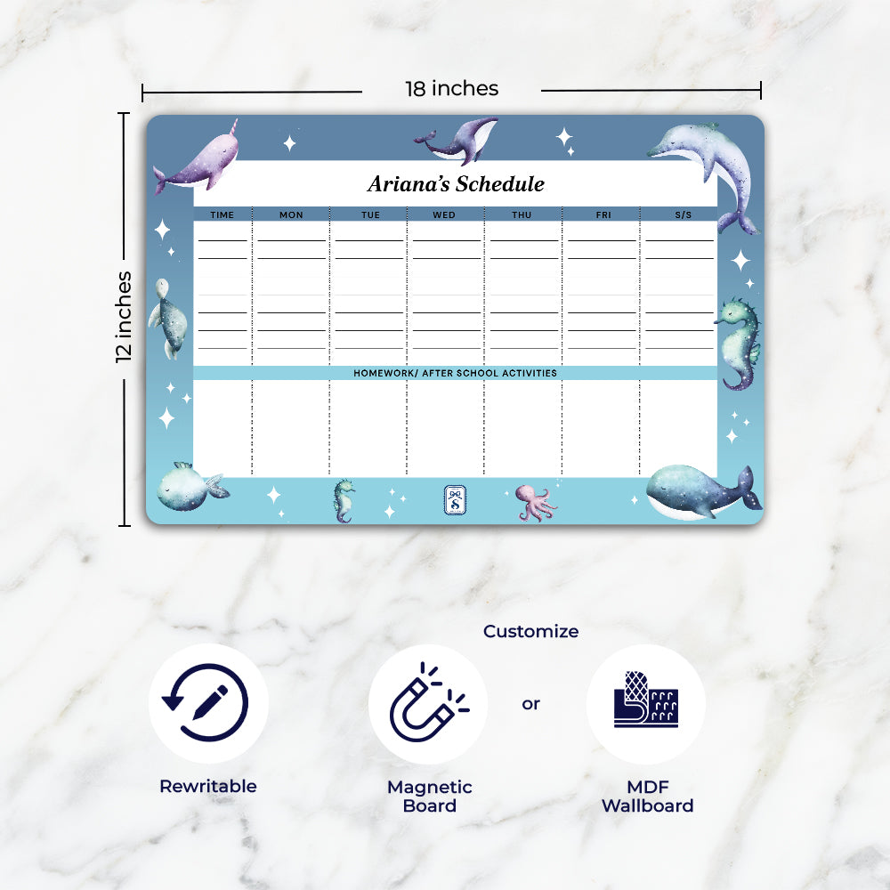 Midnight Ocean Kids Schedule Planner