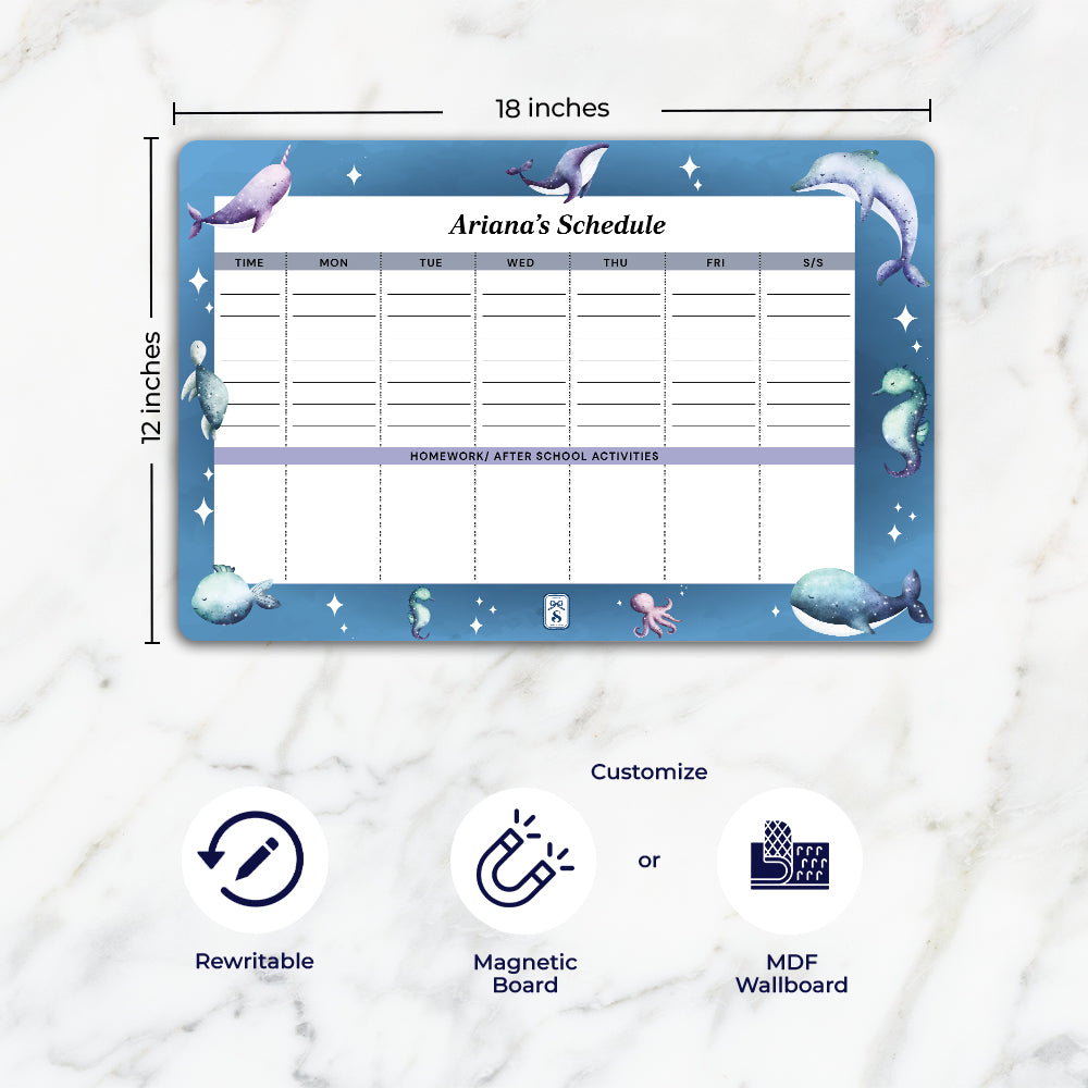 Midnight Ocean Kids Schedule Planner