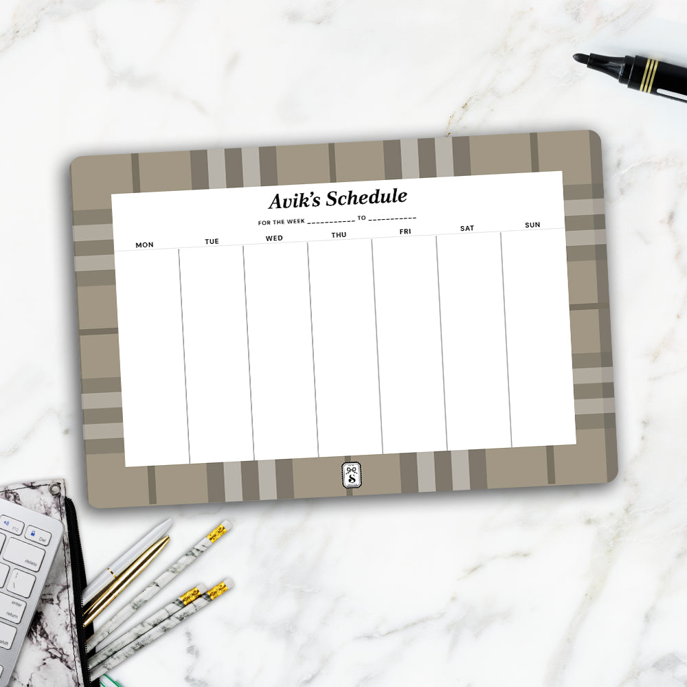 Plaid Weekly Planner