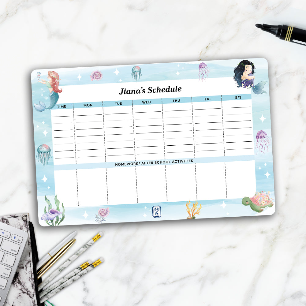 Mermaid Magic Kids Schedule Planner