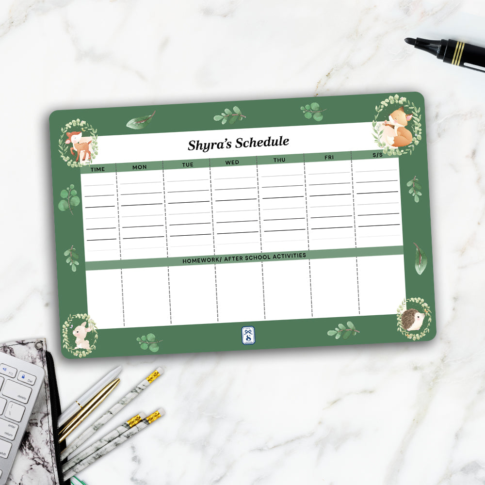 Woodland Wonders Kids Schedule Planner