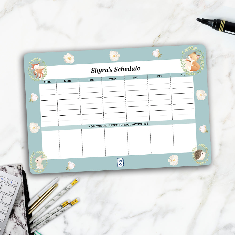 Woodland Wonders Kids Schedule Planner