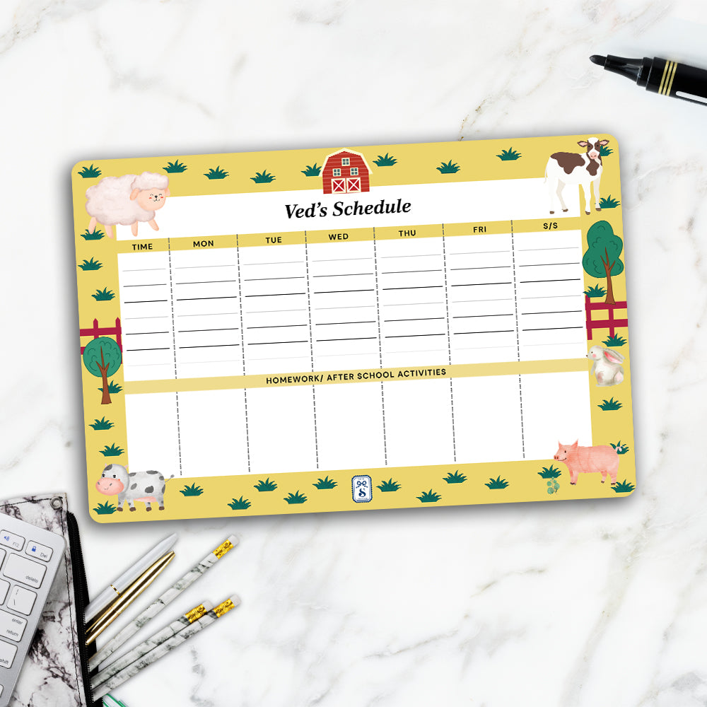 Farm Friends Kids Schedule Planner