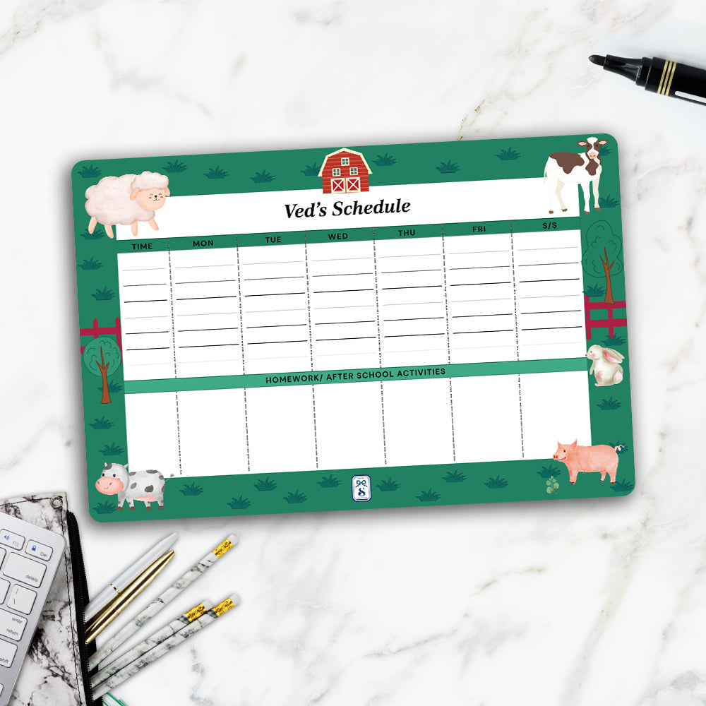 Farm Friends Kids Schedule Planner