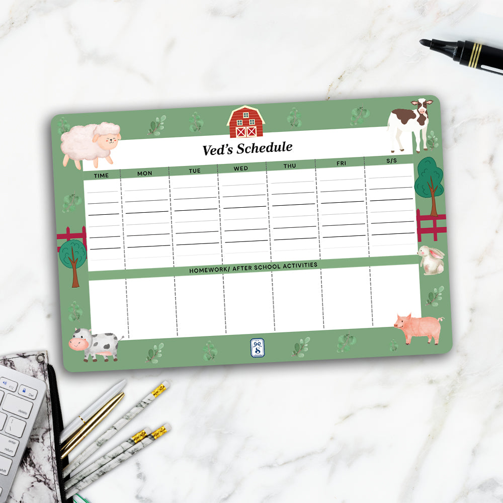 Farm Friends Kids Schedule Planner