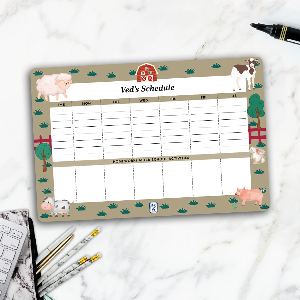 Farm Friends Kids Schedule Planner