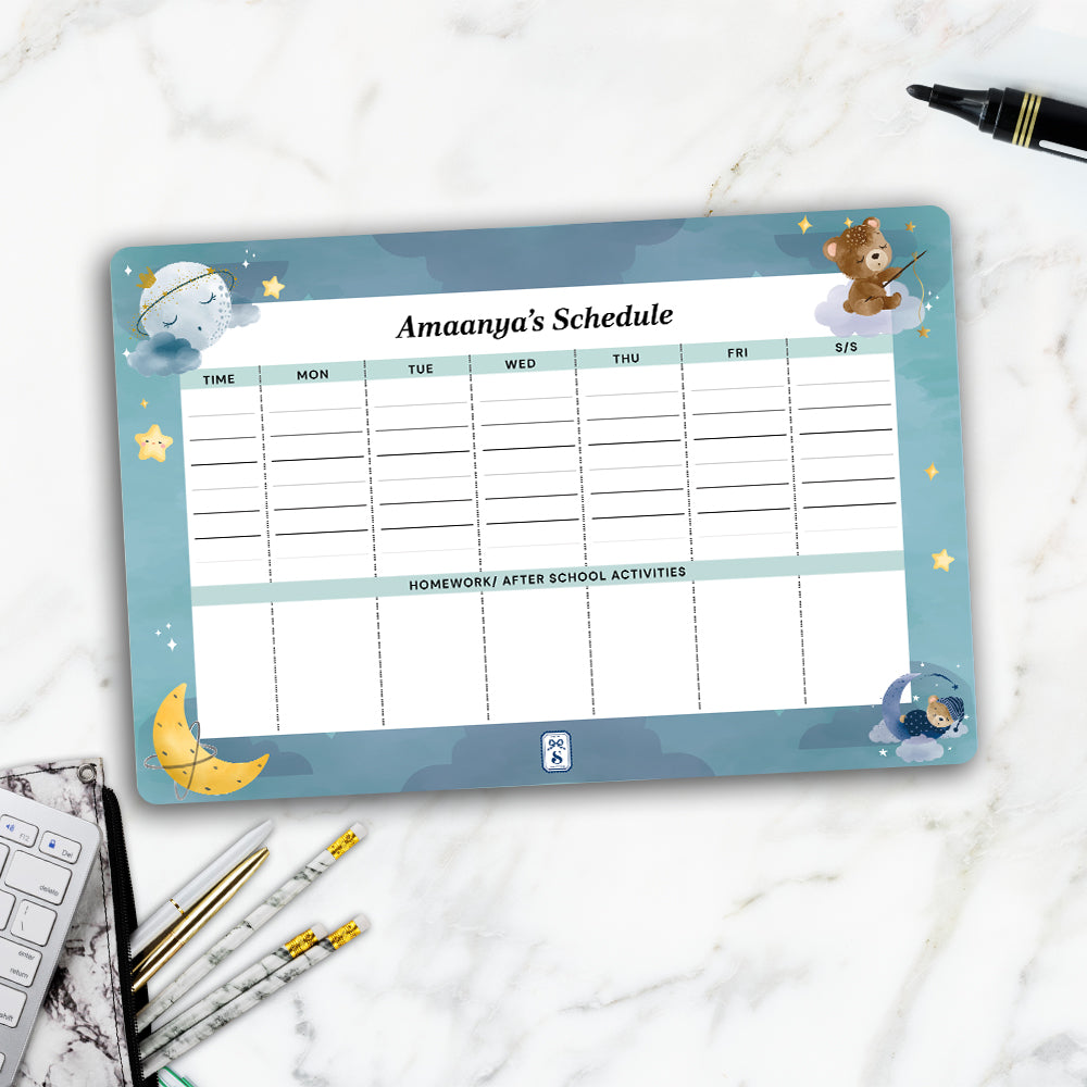 Moonlight Snuggles Kids Schedule Planner