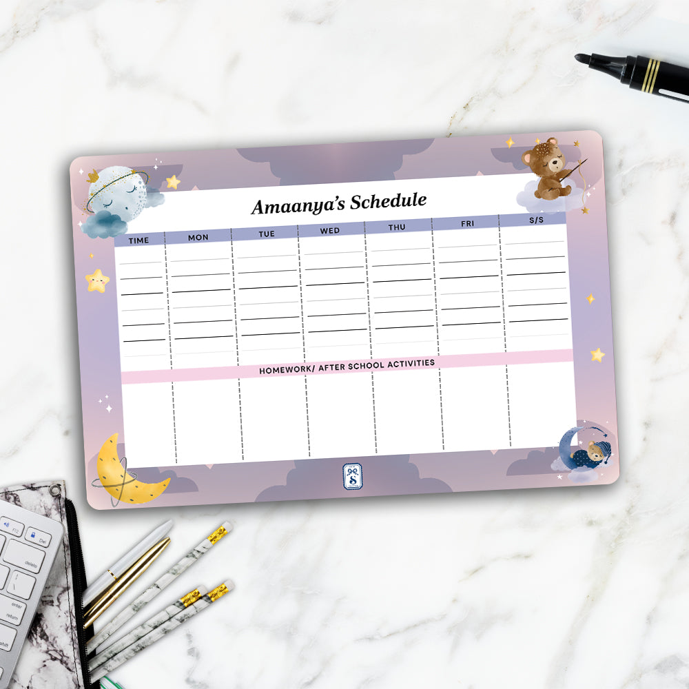 Moonlight Snuggles Kids Schedule Planner