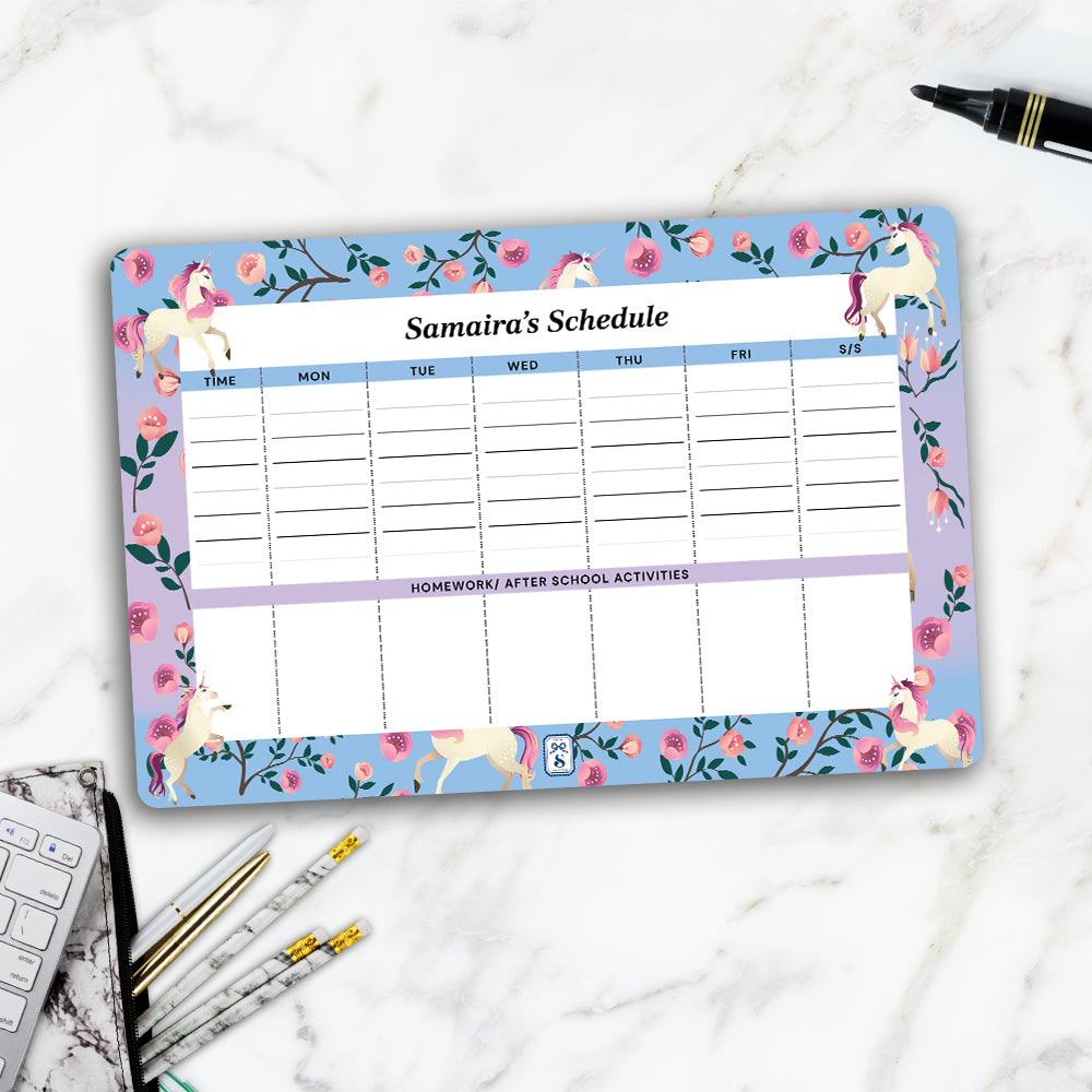 Unicorn Paradise Kids Schedule Planner