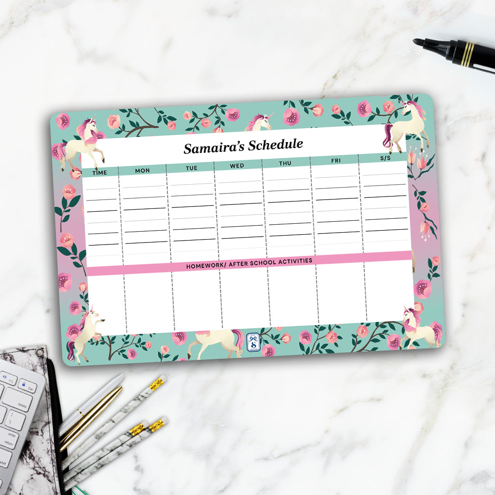 Unicorn Paradise Kids Schedule Planner