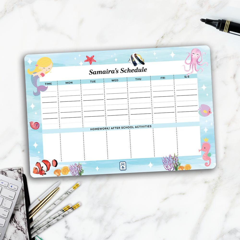 Lil Mermaid Kids Schedule Planner