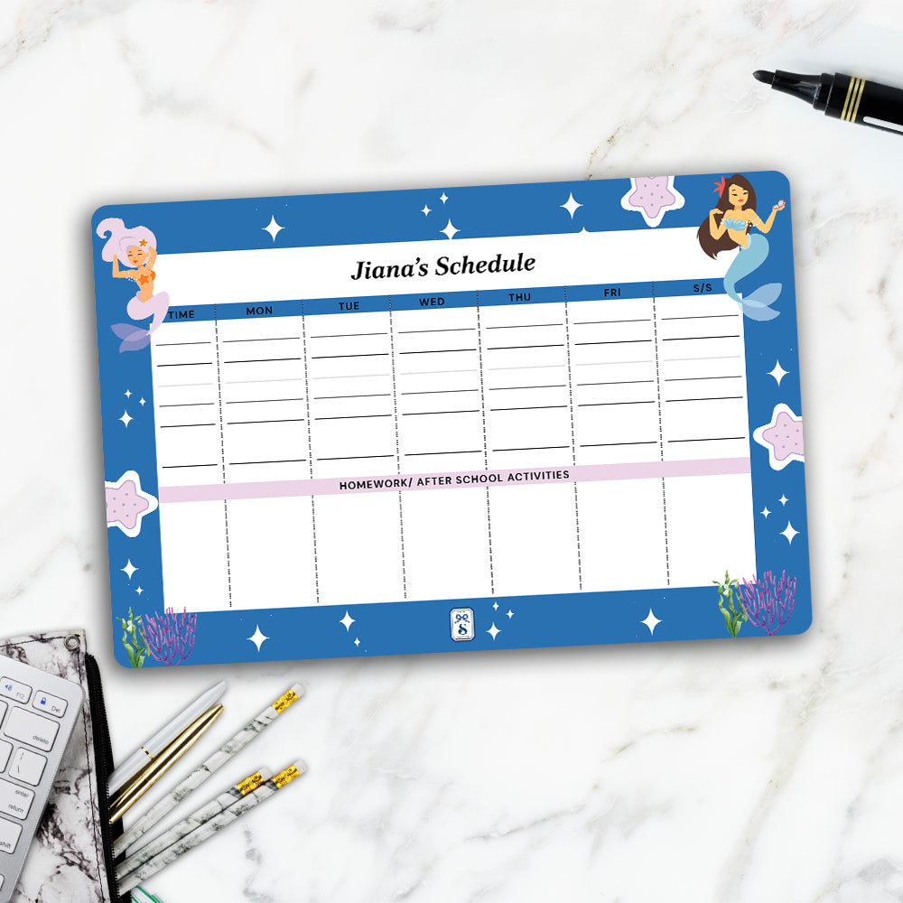 Sassy Mermaid Kids Schedule Planner