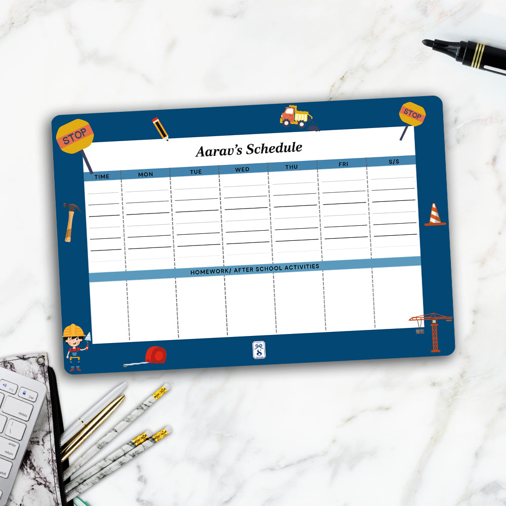 Little Builder Kids Schedule Planner