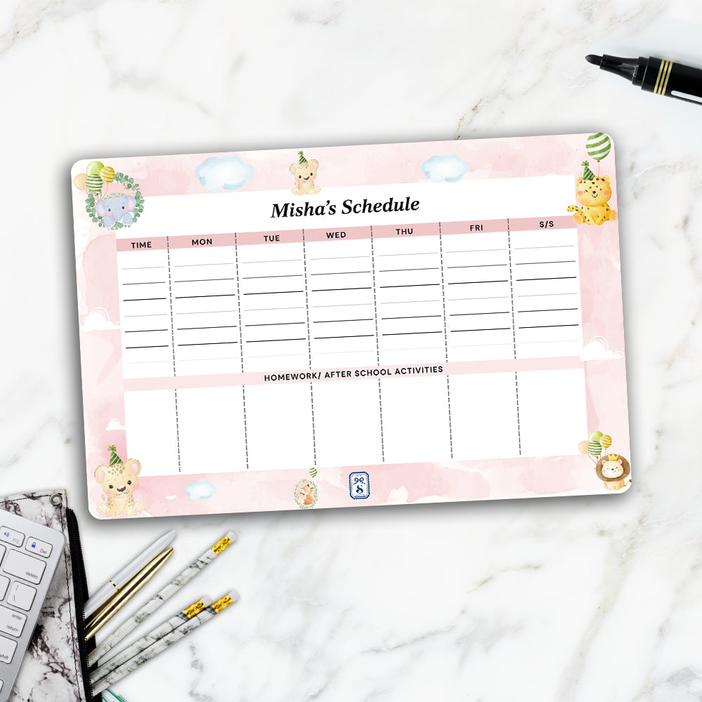 Safari Soiree Kids Schedule Planner