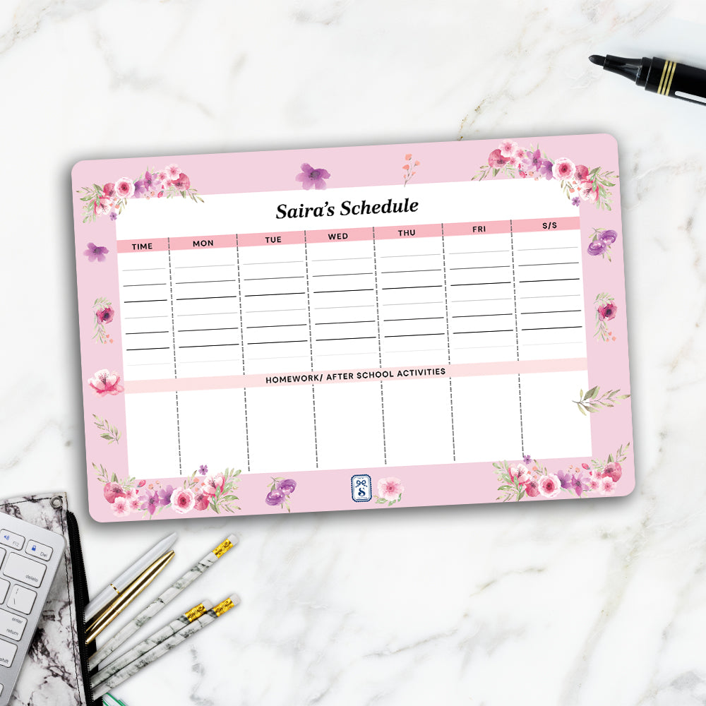 Floral Fiesta Kids Schedule Planner