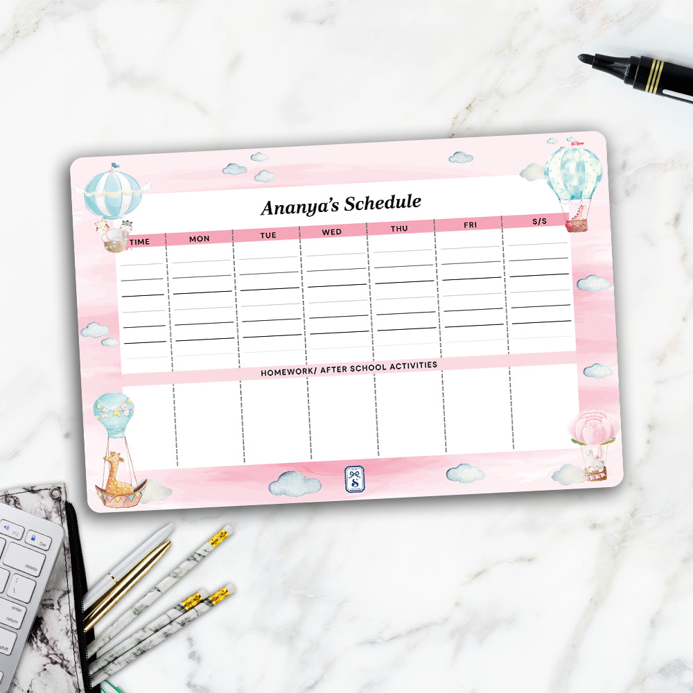 Happy Ballooners Kids Schedule Planner