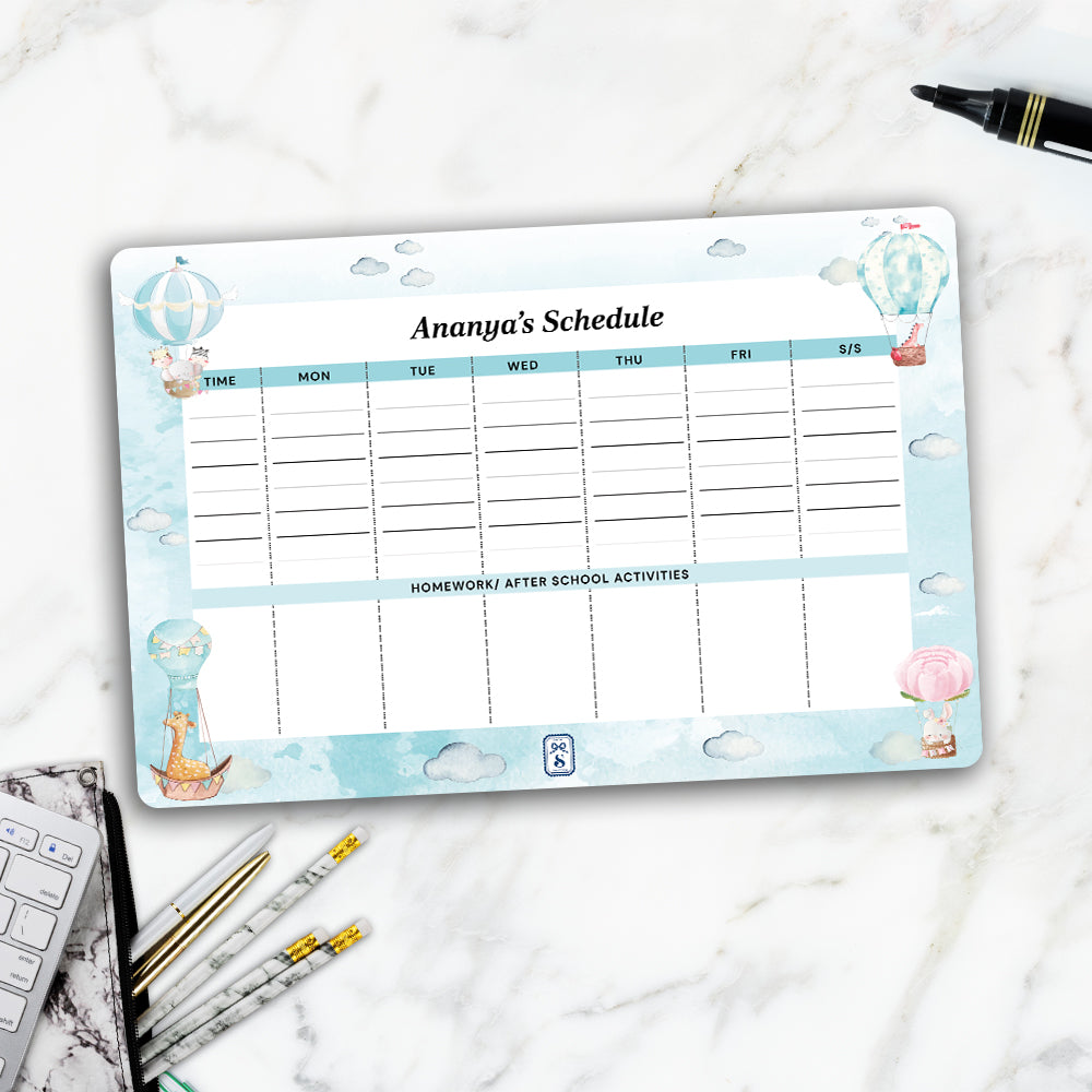 Happy Ballooners Kids Schedule Planner