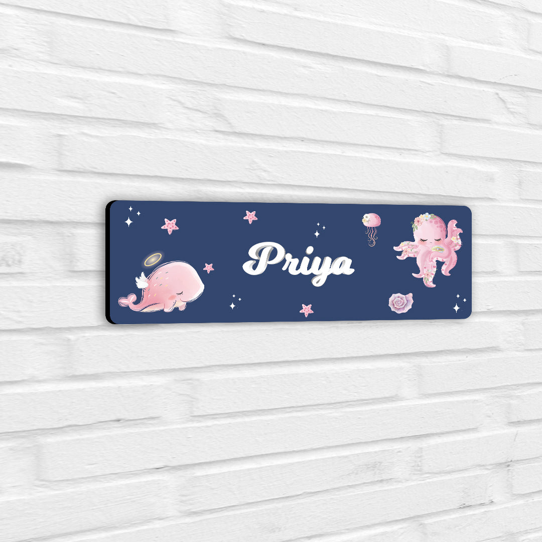 Blushing Underseas Name Plate (Petite) (kids)