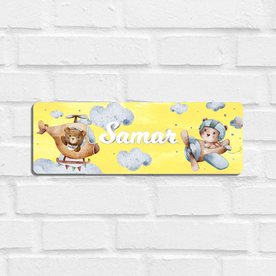 Teddy's Flight Name Plate (Petite) (kids)