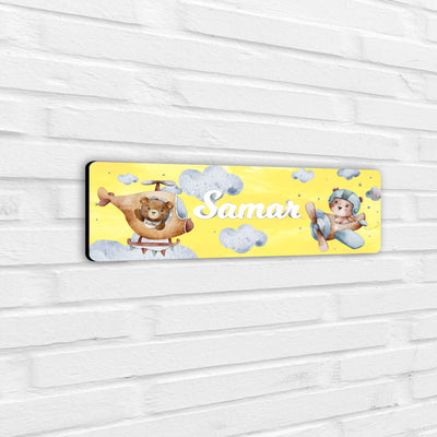 Teddy's Flight Name Plate (Petite) (kids)