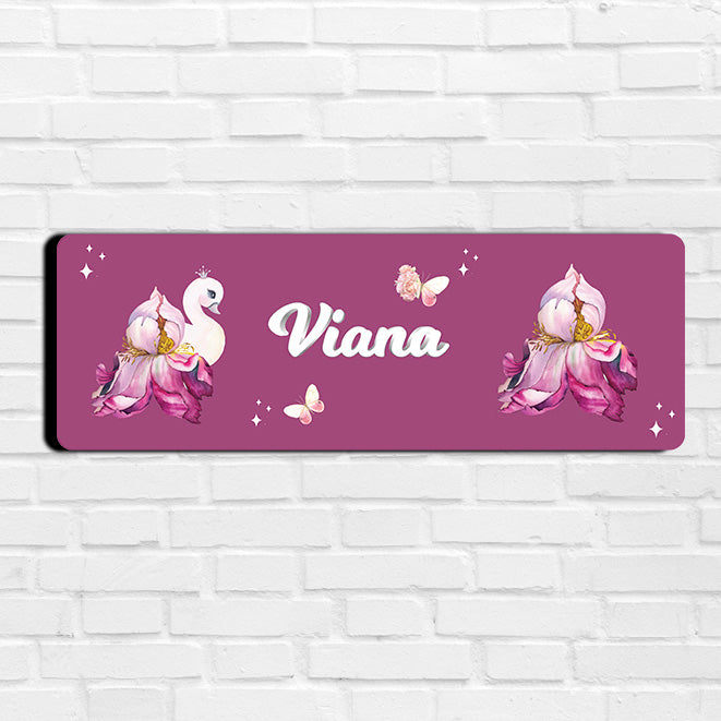 Butterfly Swan Blossom Name Plate (Petite) (kids)