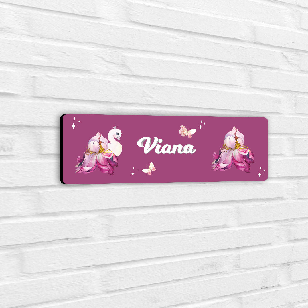 Butterfly Swan Blossom Name Plate (Petite) (kids)