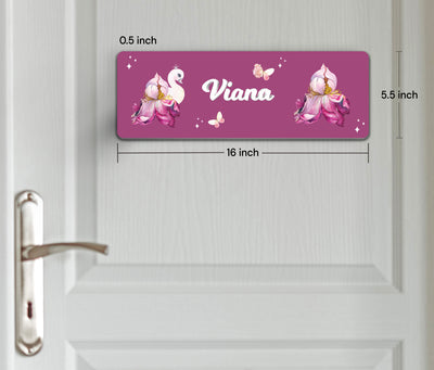 Butterfly Swan Blossom Name Plate (Petite)