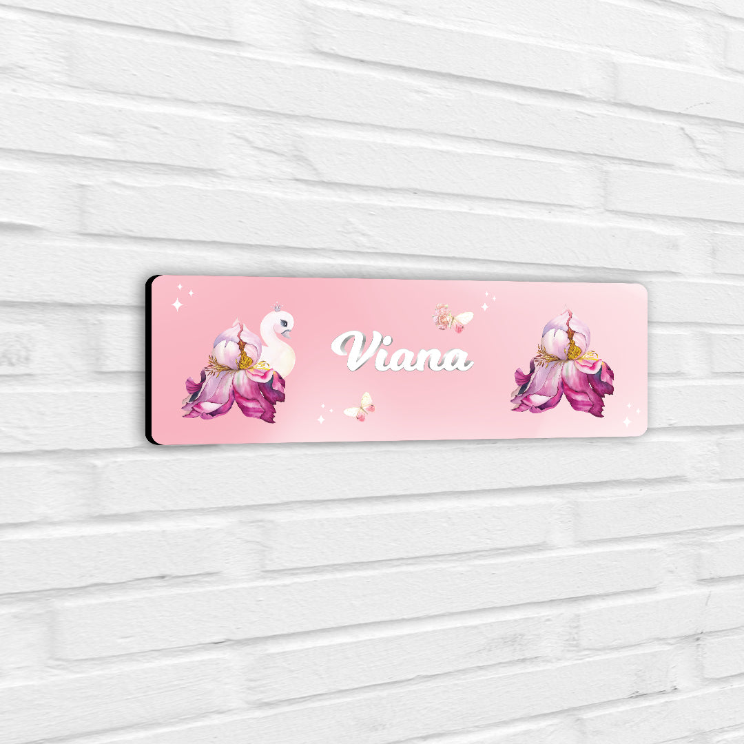 Butterfly Swan Blossom Name Plate (Petite) (kids)