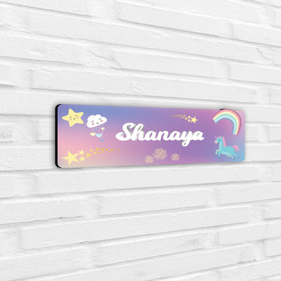 Unicorns & Rainbow Name Plate (Petite)