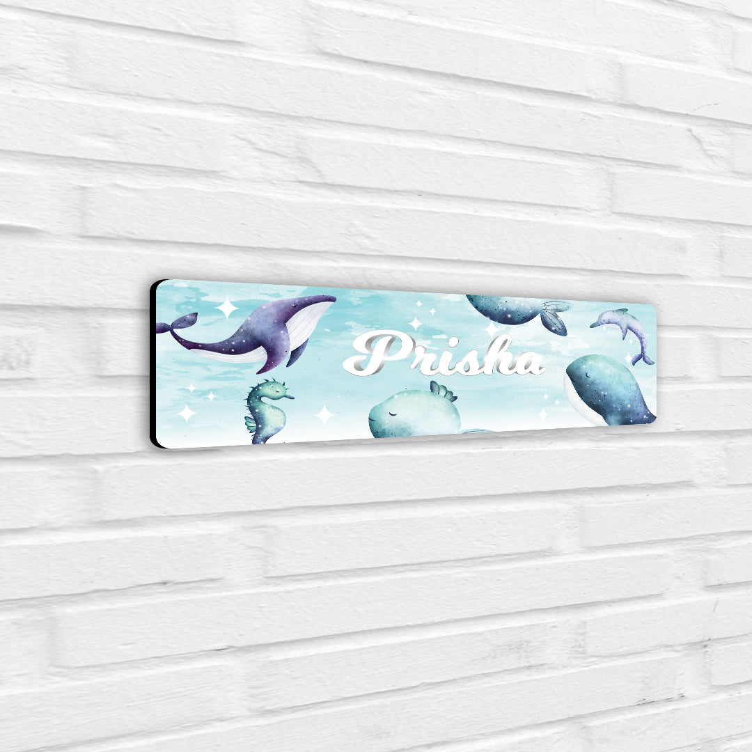 Midnight Ocean Name Plate (Petite) (kids)