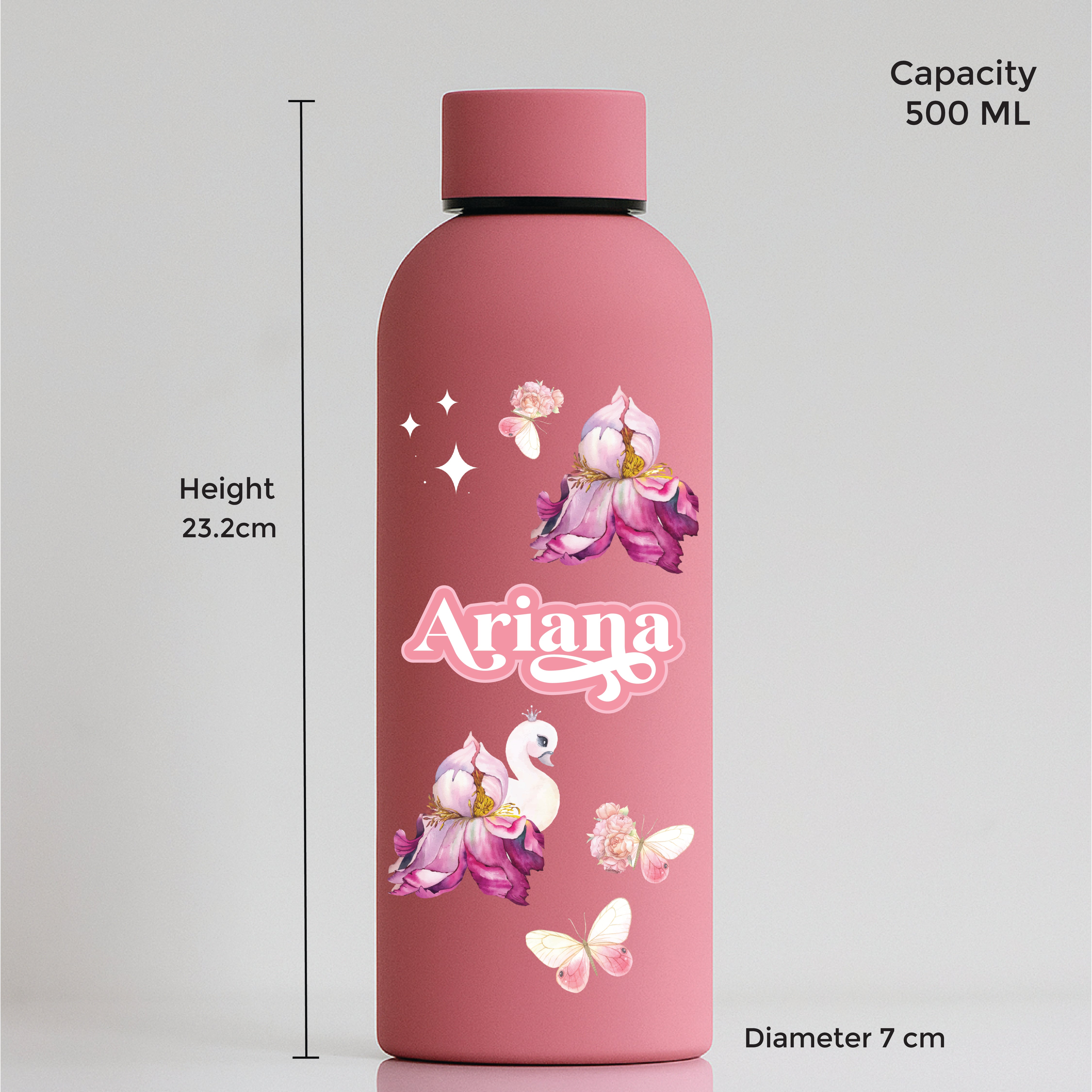 Butterfly Swan Blossom Water Bottle