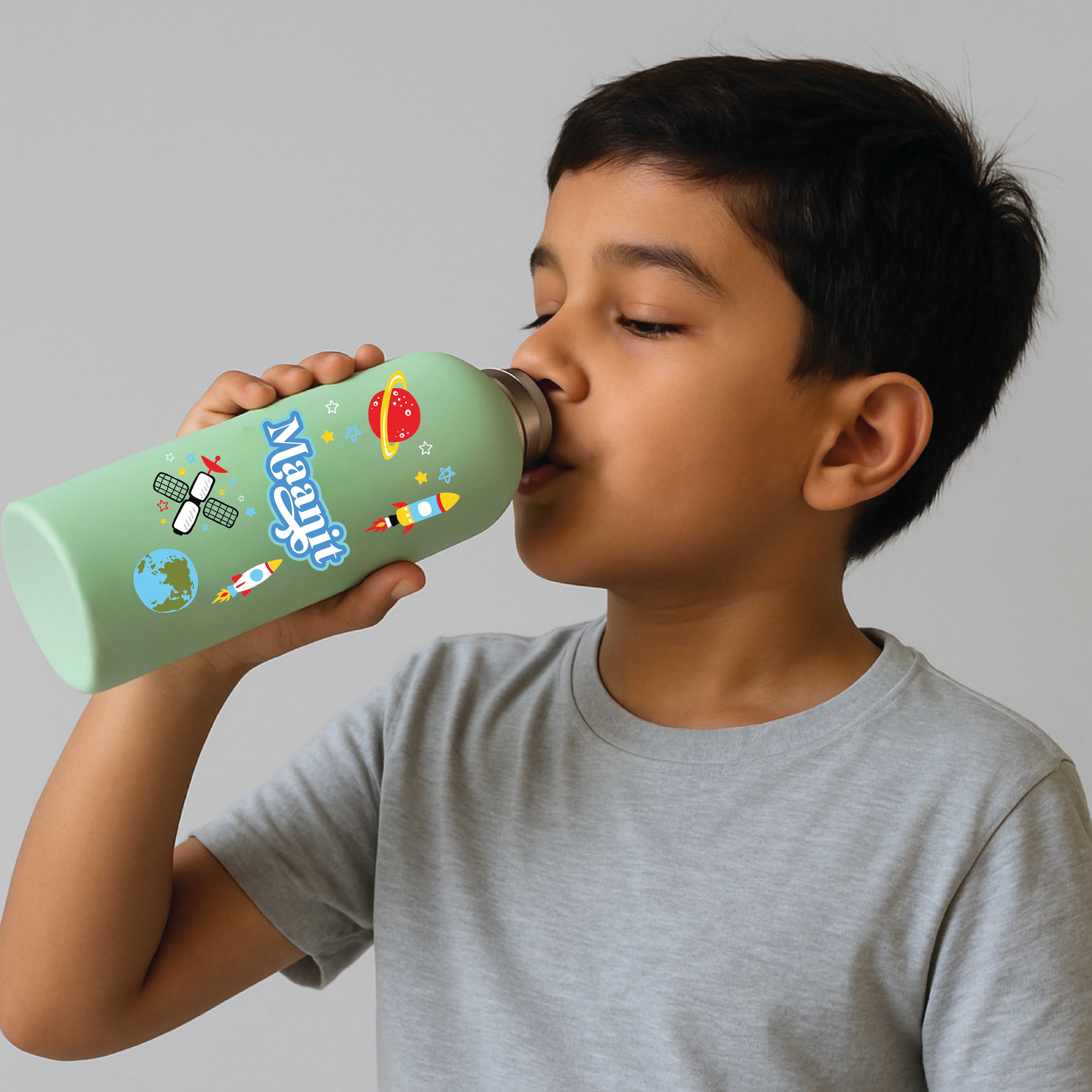 Space Satellites Water Bottle