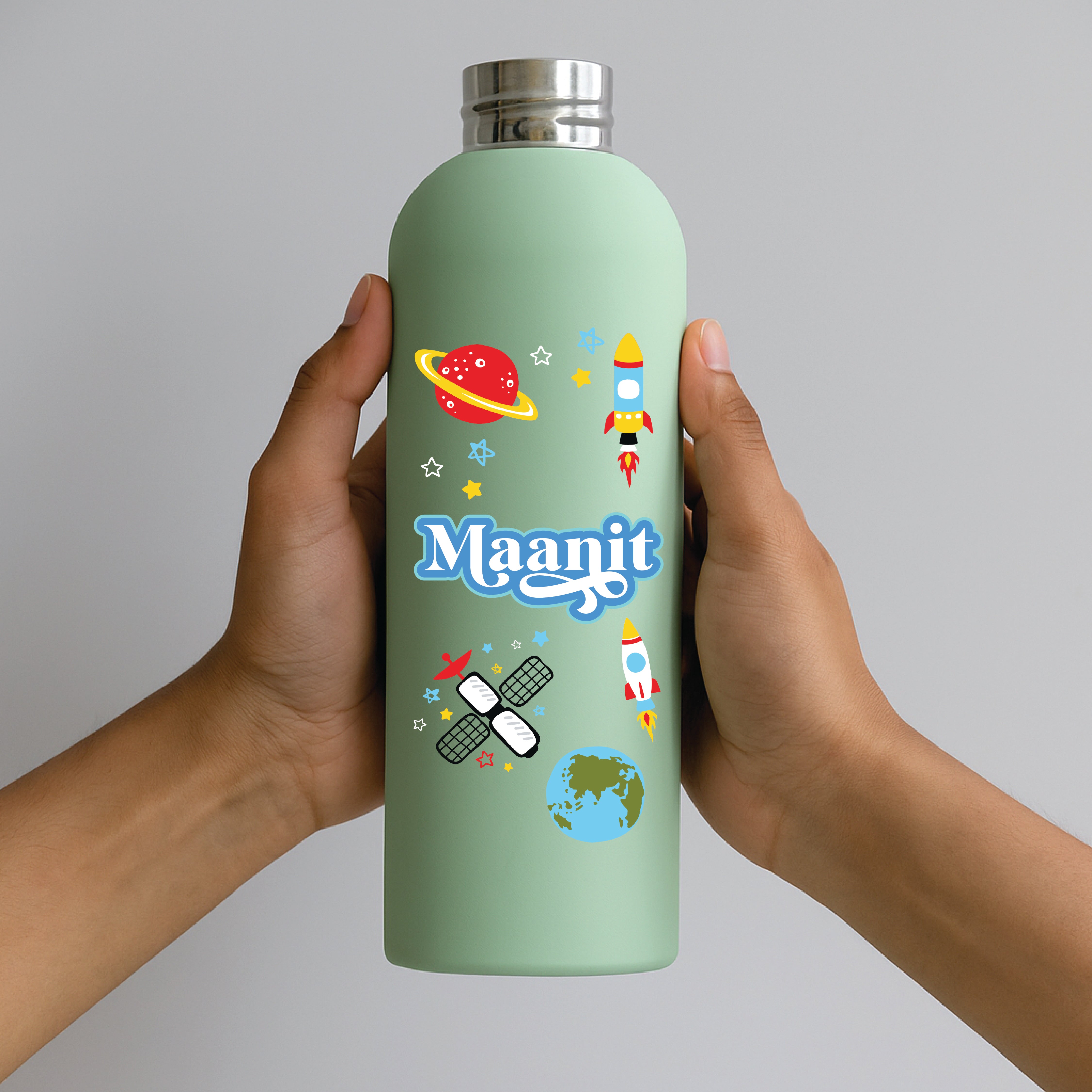 Space Satellites Water Bottle