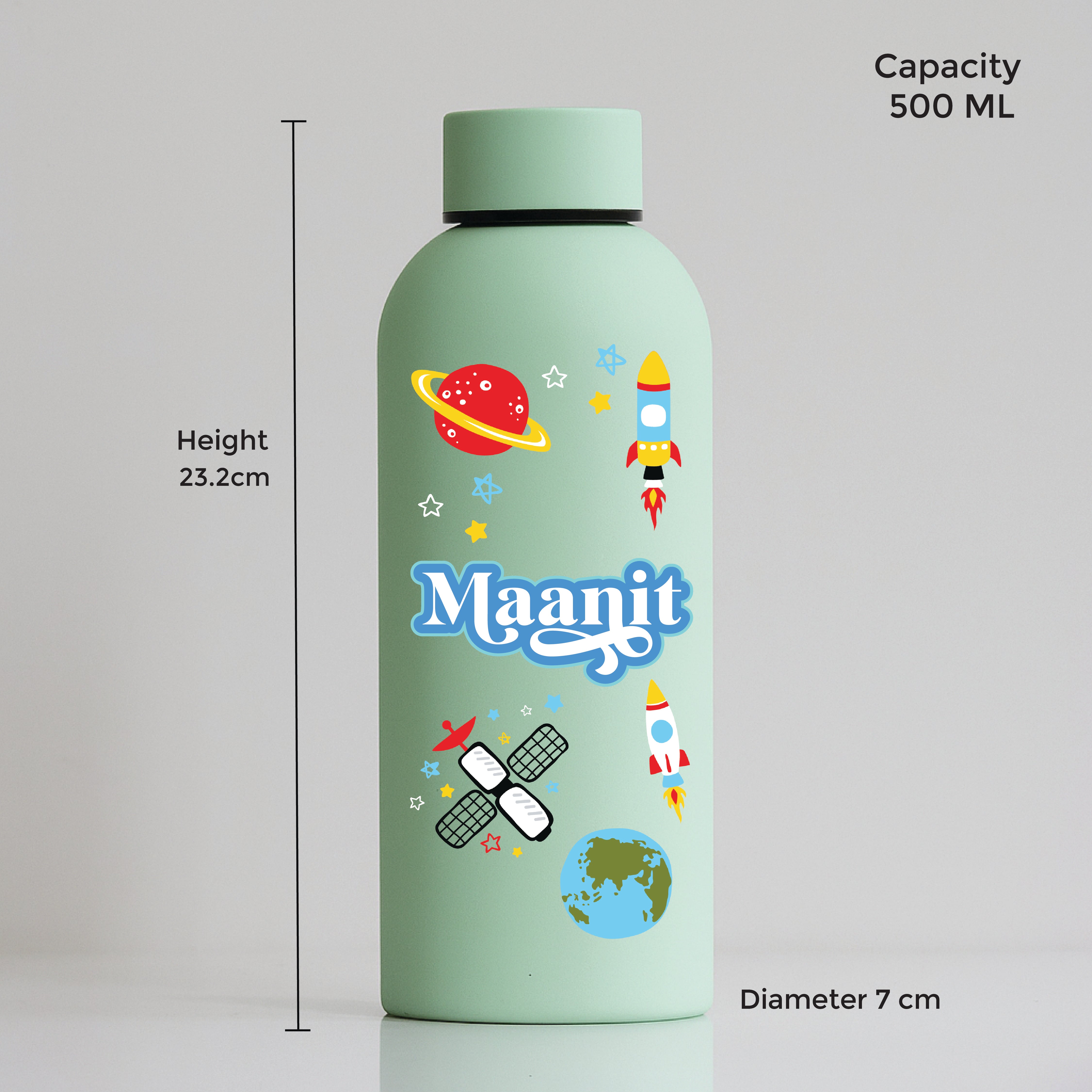 Space Satellites Water Bottle