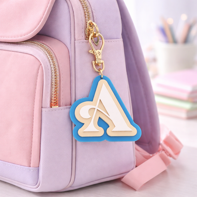 Triple Layer Initial Keychain