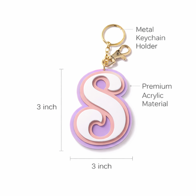 Triple Layer Initial Keychain